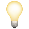 Emoji of a glowing light bulb, symbolizing a bright idea, innovation, or creative thinking.