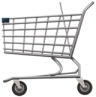 Emoji of a metal shopping cart, symbolizing retail, consumer purchases, or e-commerce activity.