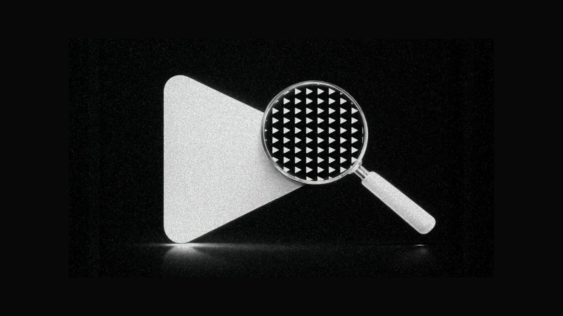 Silver play button with magnifying glass. social video omnichannel campaign strategy
